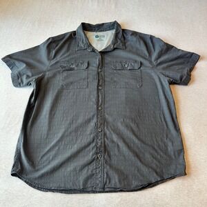 Sierra Designs Mens XXL Charcoal Gray Short Sleeve Button Down Shirt 1679684